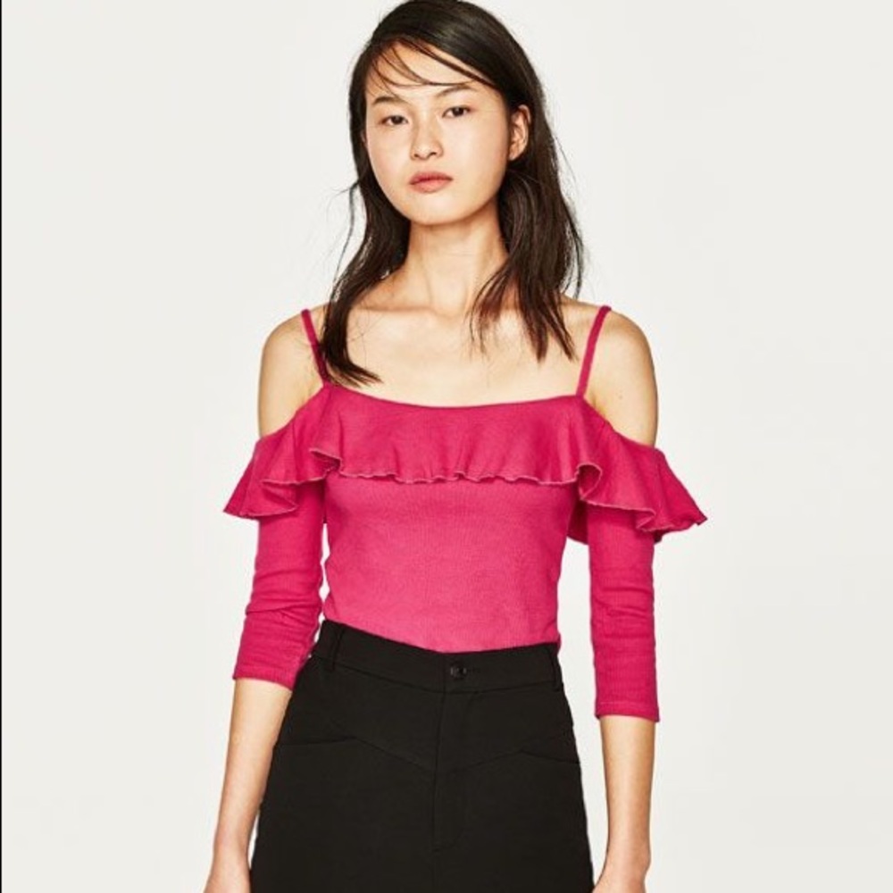 Zara TRF Ruffles Crop Top